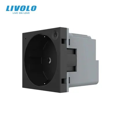 Modul priza simpla Schuko, inteligenta ZigBee, control aplicatie Negru