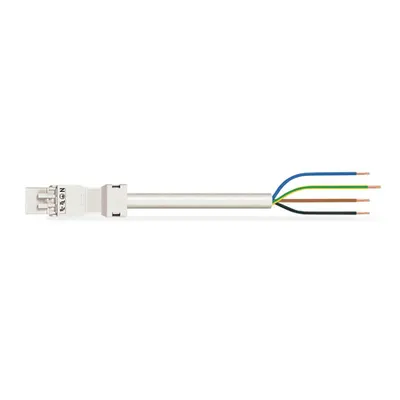 pre-assembled connecting cable; Eca; Plug/open-ended; 4-pole; Cod. A; H05Z1Z1-F 4G 1.5 mm²; 6 m; 1,50 mm²; white