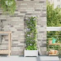 vidaXL Vază pentru Grădină Alb 40 x 40 x 125,5 cm PP