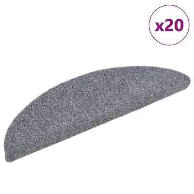 vidaXL Covorașe autoadezive pentru scări, 20 buc., 56x17x3 cm, gri deschis, semirotunde