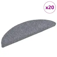vidaXL Covorașe autoadezive pentru scări, 20 buc., 56x17x3 cm, gri deschis, semirotunde