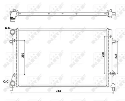 Radiator apa racire motor (transmisie automata manuala) AUDI A3; SEAT ALTEA, ALTEA XL, LEON, TOLEDO III; SKODA OCTAVIA I, OCTAVIA II; VW CADDY III, CADDY IV, EOS, GOLF PLUS 1.4-2.0D dupa 2000