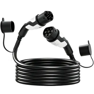 HOMCOM Cablu Tip 2 pentru EV, 11 kW, 16 A, Mode 3, trifazic, 5 m – cablu de extensie pentru mașini electrice & hibrizi plug-in | Aosom Romania