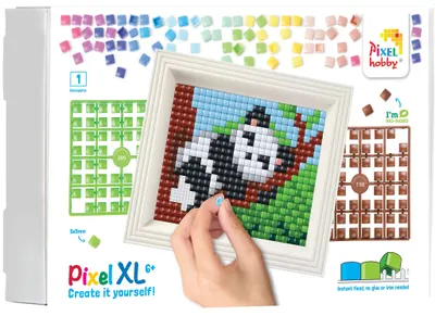 Set creativ cu cadru și pixeli Pixelhobby - XL, Panda