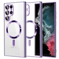 Husa MagSafe pentru Samsung Galaxy S22 Ultra 5G S908, Techsuit, Luxury Crystal, Mov Deschis
