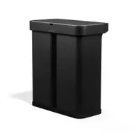 Coș de gunoi negru pentru reciclare/cu senzori de deschidere 34+24 l din oțel Dual Sensor – simplehuman