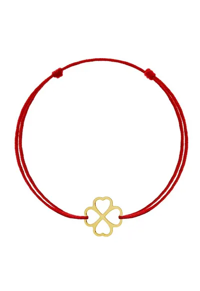 Bratara Kabbalah cu pandantiv din Aur 585 - 14K - Clover