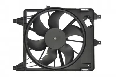 Ventilator radiator (cu carcasa) potrivit DACIA LOGAN, LOGAN EXPRESS, LOGAN MCV, SANDERO; RENAULT LOGAN I, SANDERO STEPWAY I 1.0ALK-1.6LPG 09.04