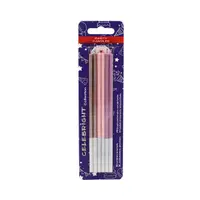 Set 6 lumânări drepte, pentru tort, Celebright, nuanțe metalizate roz și mov, bază albă, 15 cm