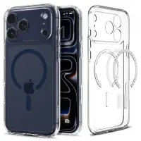 Husa MagSafe pentru Apple iPhone 17 Pro Max, Spigen, Ultra Hybrid, Transparenta Bleumarin