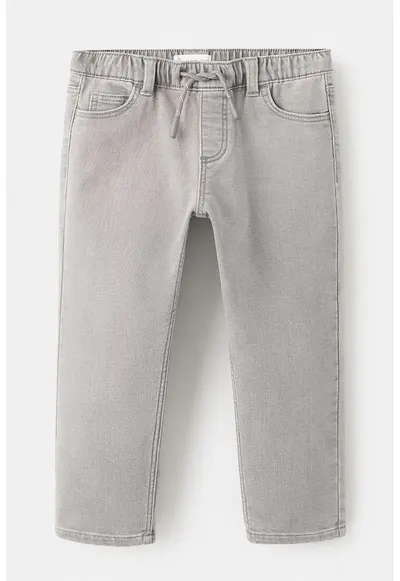 Blugi jogger cu talie ajustabila - Gri melange