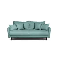 Canapea turcoaz extensibilă/cu spațiu de depozitare cu tapițerie din catifea reiată 215 cm Bjork – Bonami Selection