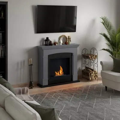 Helmi Solid Grey Semineu cu bioetanol FreeFlame