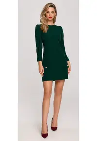 Rochie Dama - Trapez - Poliester/Bumbac - 65787 - Verde