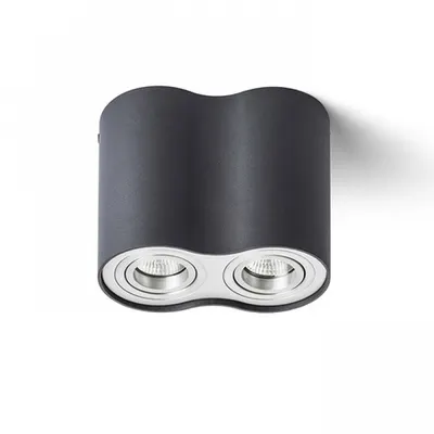 MILANO II Plafoniera mat negru aluminiu periat 230V GU10 2x35W