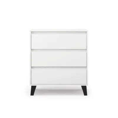 Comoda BORG, 3 sertare, alb, 70x38,8x78,4 cm