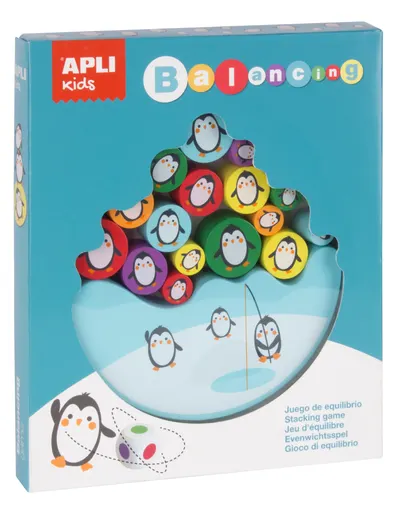 Joc de echilibru din lemn cu zar Apli - Pinguini