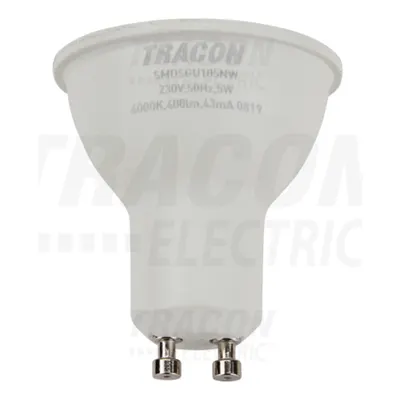 Sursa spot cu LED SMD,carcasadin mat.plastic,cu LED SAMSUNG SMDSGU105NW 230V,50Hz,GU10,5W,400lm,4000K,120°,SAMSUNG chip,EEI=A+