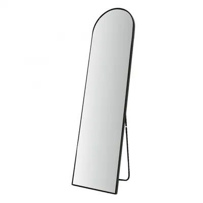 Oglindă decorativă de podea, ramă metalică neagră, 150x40 cm