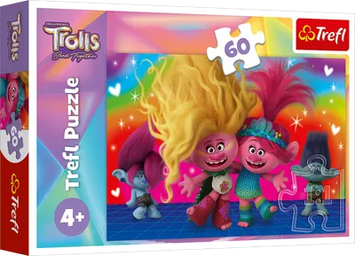 Puzzle Trefl din 60 de piese - Troli prietenoși
