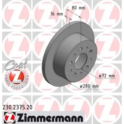 Disc frana ZIMMERMANN 230.2375.20