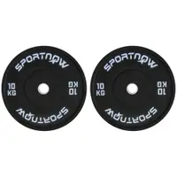 SPORTNOW Set 2 Placi Greutati Olimpice 10 kg Cauciuc pentru Haltere Orificiu 5 cm Acasa Sala | Aosom Romania