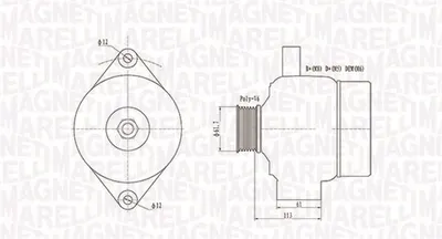 Alternator (12v, 130a) Potrivit Opel Astra H, Astra H Gtc, Astra H Kombi, Signum, Vectra C, Vectra C Gts, Zafira B; Saab 9-3 1.9d 04.04-04.15