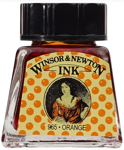 Cerneală de caligrafie Winsor & Newton - Portocaliu, 14 ml