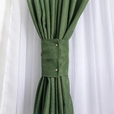 Draperie HoReCa TEXTURATA tip Bob de Orez, 140cm latime x 260cm inaltime, cu TIV LAT, Verde