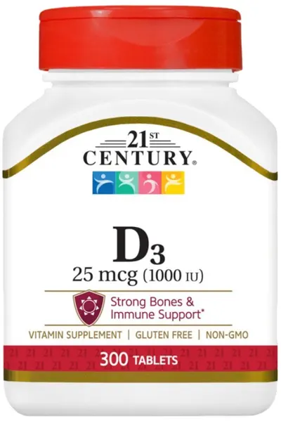 Vitamin D3, 25 mcg, 300 tablete, 21st Century