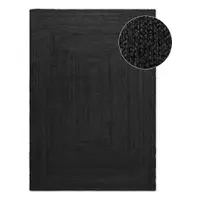 Covor negru reversibil/țesut manual din iută 80x150 cm Juno – Hanse Home