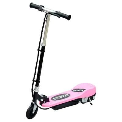 HomCom Monopattino Scooter Elettrico per Bambini 120W Pieghevole Struttura in Metallo, Rosa