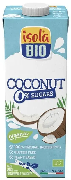 Băutură organică de cocos, fără zahăr și gluten, 1 l, Isola Bio