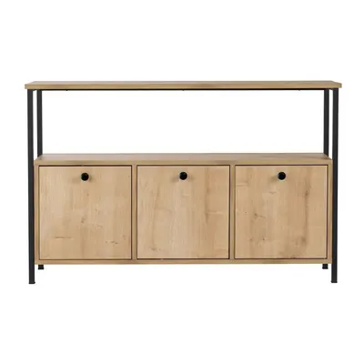 Masă consolă în culoare naturală deschisă cu aspect de lemn de stejar 29,5x120 cm Solace – Kalune Design