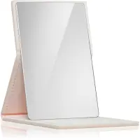 Notino Mirrors Compact Mirror oglinda cosmetica Leatherette Beige 1 buc