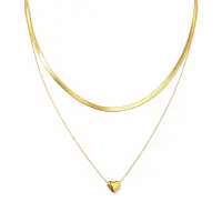 Colier Snake Heart Placat cu Aur 18k