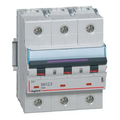 Disjunctor magnetic simplu DX³-MA - 3P - 12,5 A - 50 kA - curba MA - 4,5M