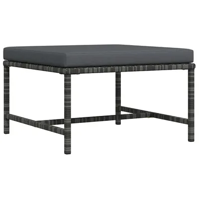 vidaXL Taburet modular cu pernă, gri, poliratan