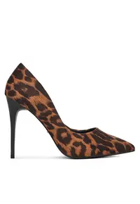 Pantofi dama - tocuri - culoare maro - tesatura