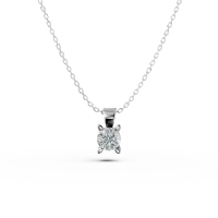 Lant cu pandantiv din aur alb cu diamant de 0.5ct
