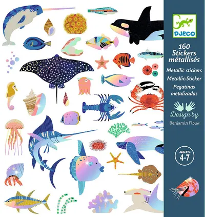 Set de autocolante Djeco - Ocean, 160 buc.