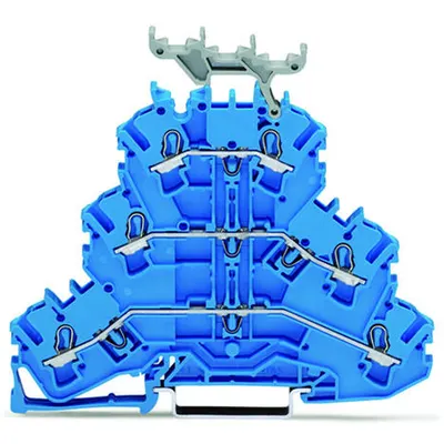 Triple-deck terminal block; Through/through/through terminal block; N/N/N; with marker carrier; for Ex e II and Ex i applications; for DIN-rail 35 x 15 and 35 x 7.5; 2.5 mm²; Push-in CAGE CLAMP®; 2,50 mm²; blue