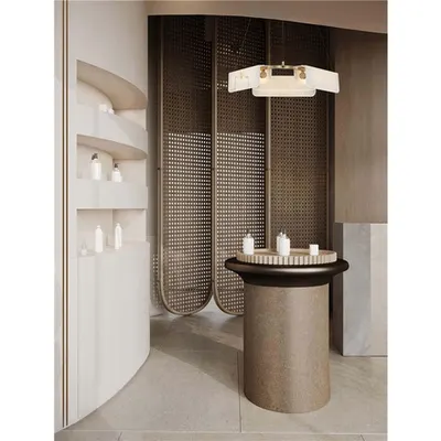Lampa suspendata AIDER Triac Dimabil Alama aurie Otel & Imitated Marble LED 34 Wat 220-240Volt 2146Lm 3000K IP20