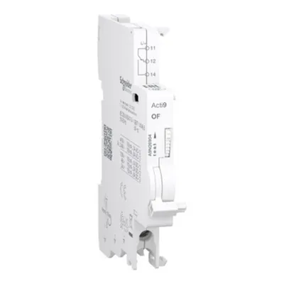 Acti9 A9N, Contact auxiliar, OF, 1 C/O, 100mA-6A, 24-415V C.A., 24-130V C.C., conexiune pe jos