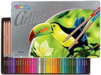 Creioane colorate Colorino Artist - in cutie metalica, 36 de culori