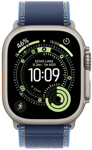 Ceas inteligent Apple - Watch Ultra 3 Cellular, 49mm, M/L, Natural Titanium/Blue/Bright Blue Trail