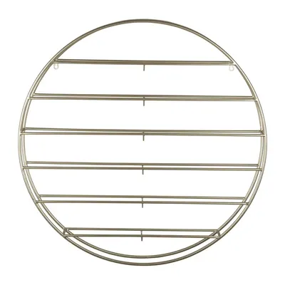 Raft pentru sticle de vin auriu pentru perete din metal număr de sticle 12 80x80x9 cm Redondo – PT LIVING