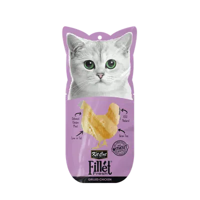 Recompense lichde pentru pisici Kit Cat Fillet Fresh, pui la gril, 30g