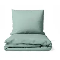 Lenjerie de pat verde din microsatin pentru pat dublu 200x200 cm Basic – Bonami Essentials