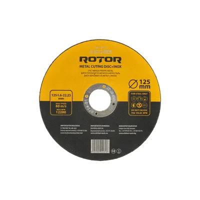 Disc abraziv pentru metal+inox ROTOR 125*1,6*22,23 - Pachet 25 bucati